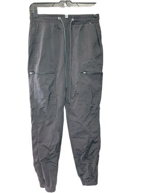 Iris Black Jogger Cargo Pants with Drawstring Waist